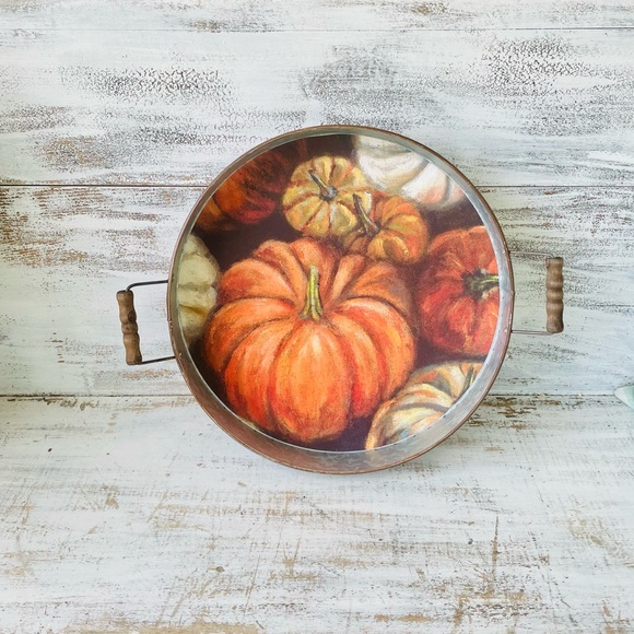 *Pumpkins Galvanized Metal Fall Tray - Picture 6 of 10